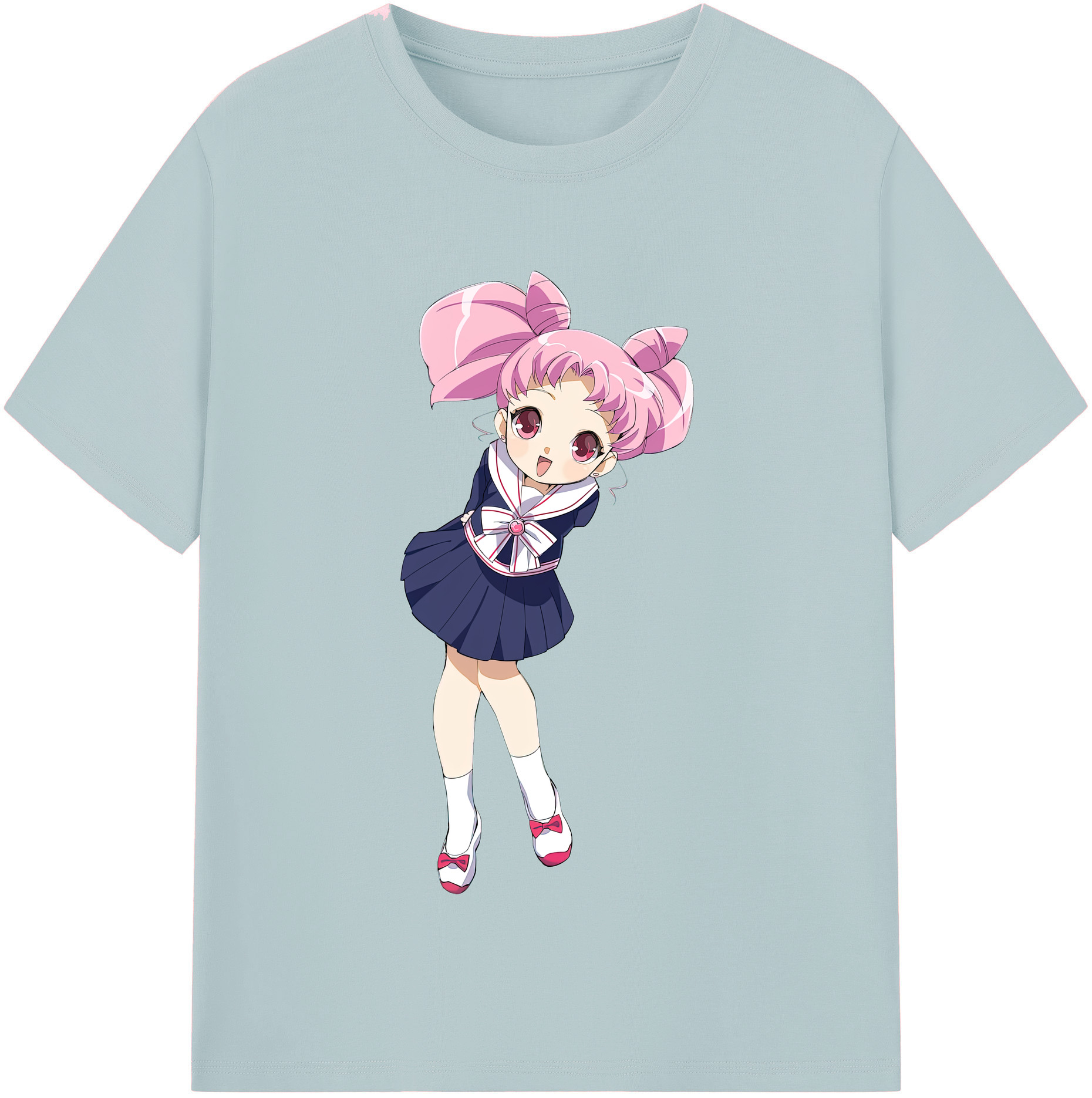 （画像用） 美少女戦士セーラームーン ちびうさ Sailor Moon Chibiusa Tsukino Usagi Small Lady Serenity 綿100％半袖Tシャツ（フロントプリント）